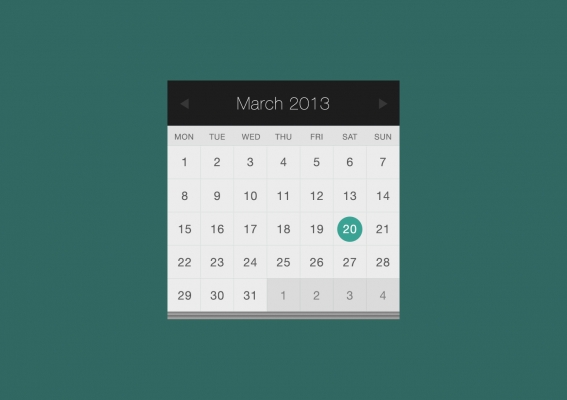Flat Calendar UserInterface - Alfreedo free graphics download